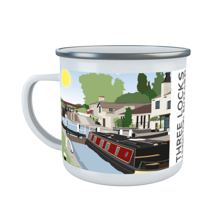 Three Locks, Leighton Buzzard Enamel Mug