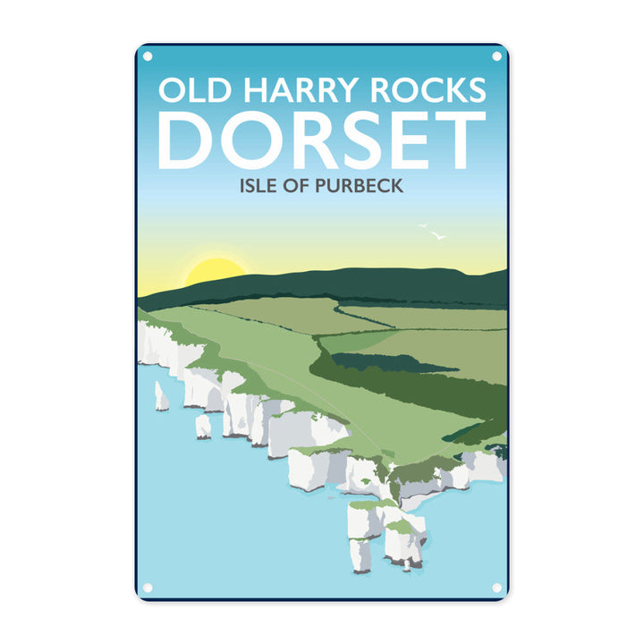Old Harry Rocks, Dorset Metal Sign
