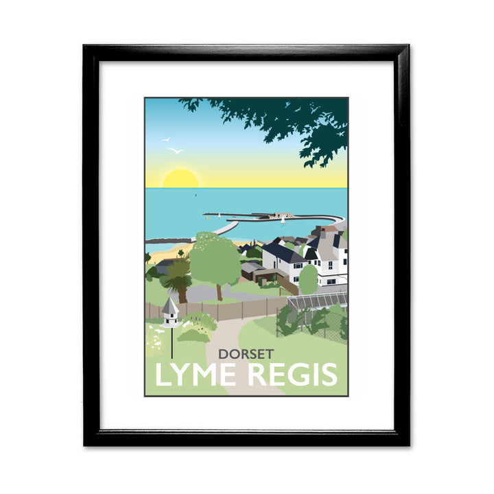 Lyme Regis, Dorset 11x14 Framed Print (Black)