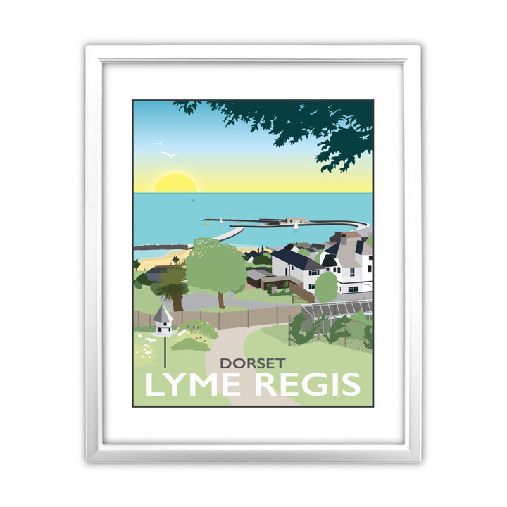 Lyme Regis, Dorset 11x14 Framed Print (White)
