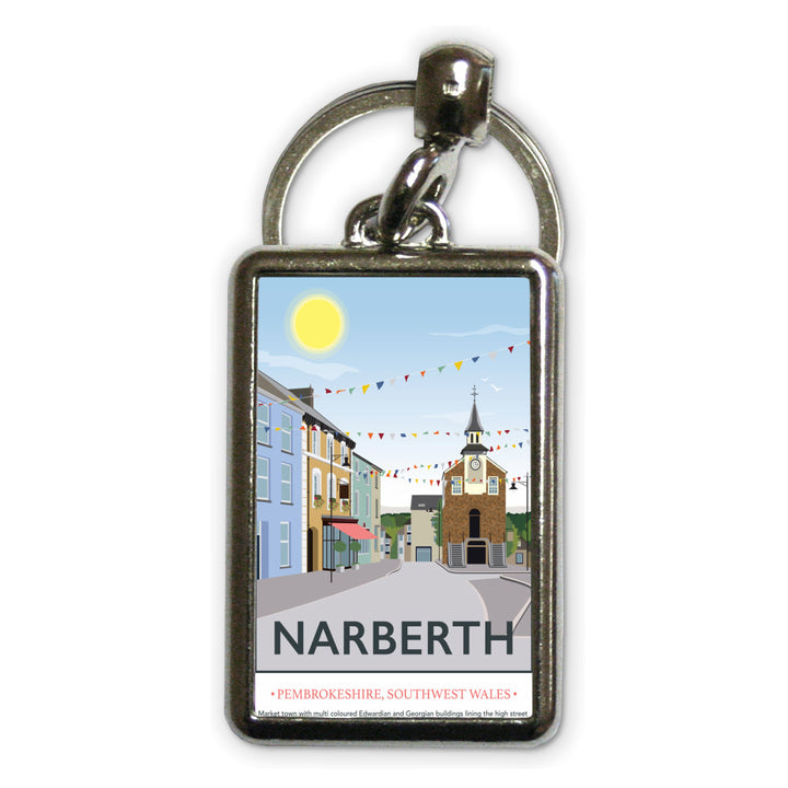 Narberth, Wales Metal Keyring