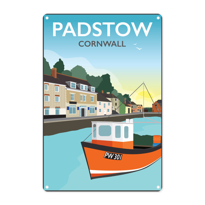 Padstow, Cornwall Metal Sign