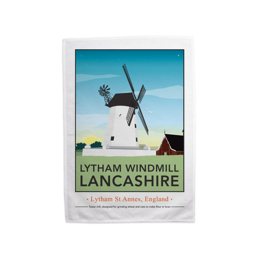 Lytham Windmill, Lytham St Annes, Lancashire Tea Towel