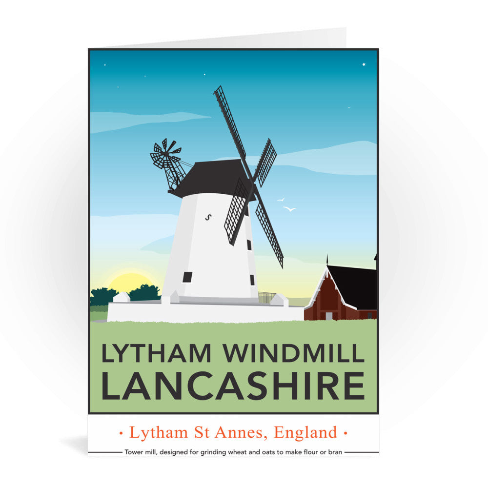 Lytham Windmill, Lytham St Annes, Lancashire Greeting Card 7x5