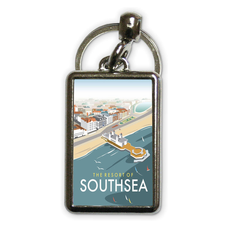 Southsea, Portsmouth, from the air Metal Keyring