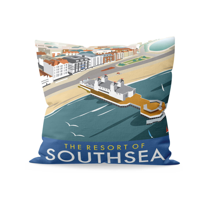 Southsea, Portsmouth, from the air Fibre Filled Cushion