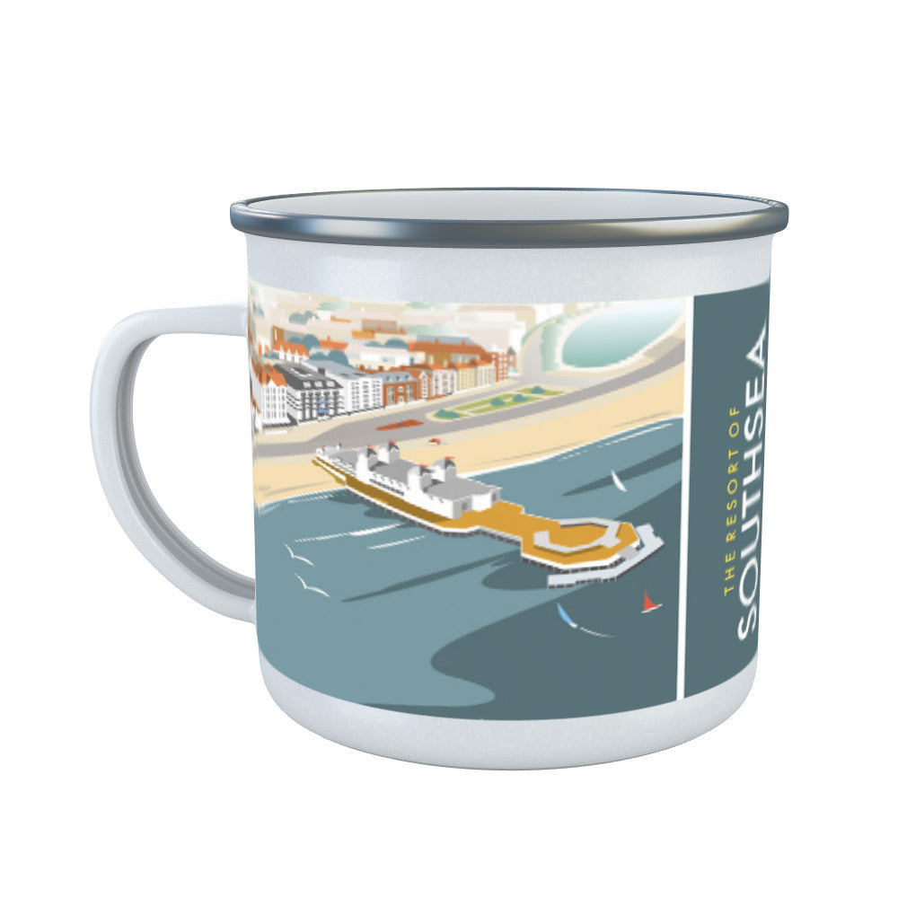 Southsea, Portsmouth, from the air Enamel Mug