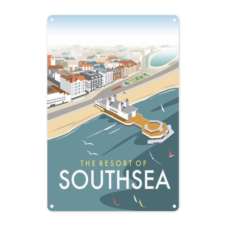 Southsea, Portsmouth, from the air Metal Sign