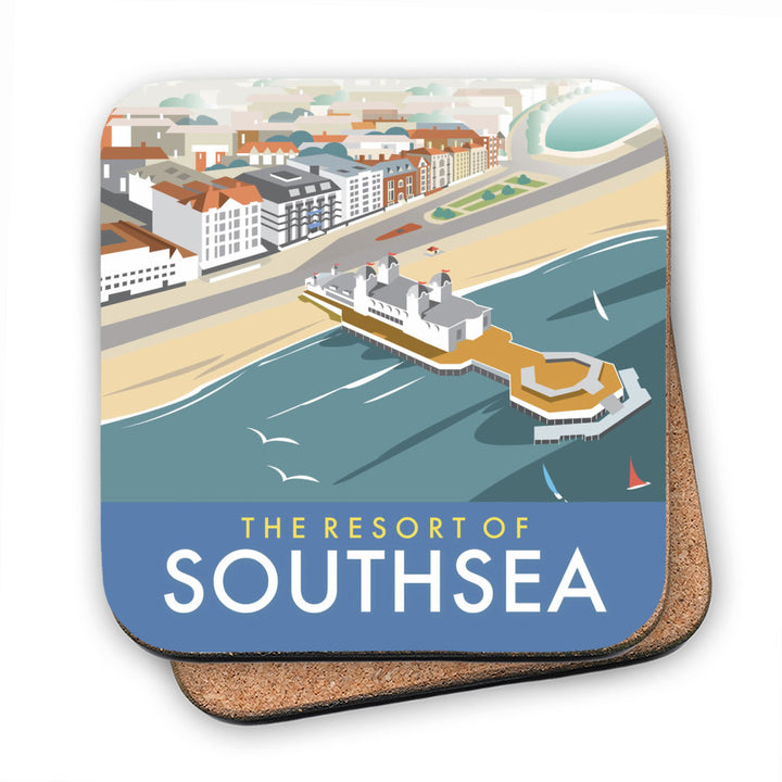 Southsea, Portsmouth, from the air MDF Coaster
