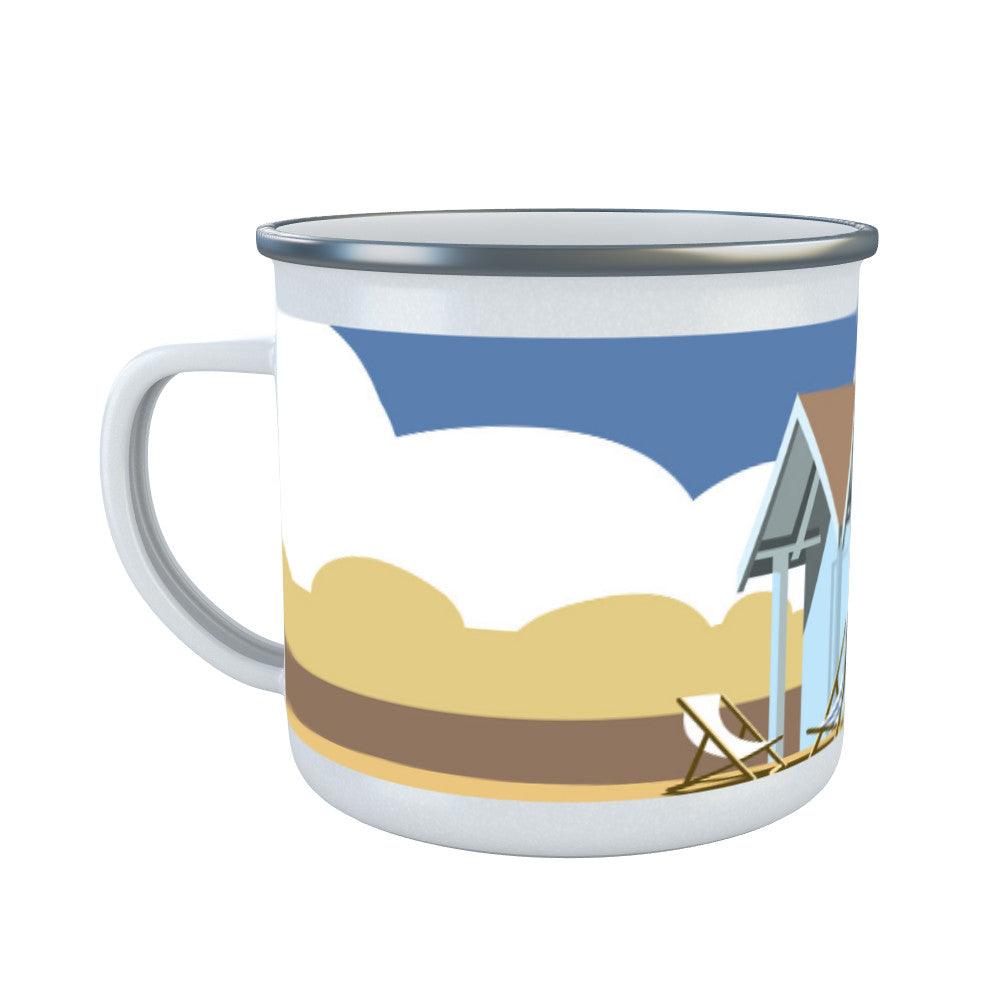 Beach Huts Enamel Mug