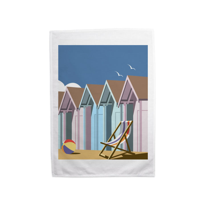 Beach Huts Tea Towel