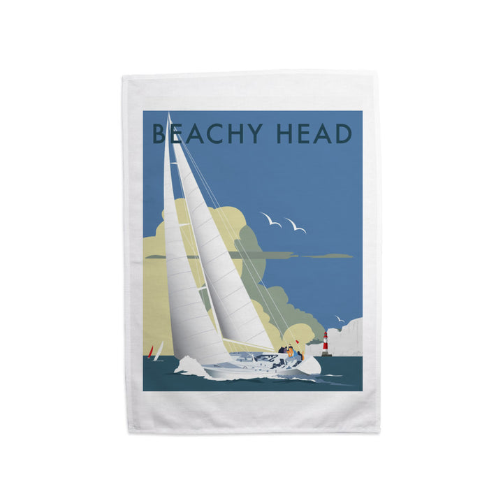 Sailing at Beachy Head Tea Towel