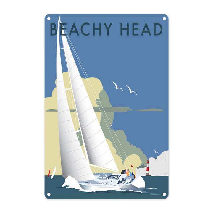 Sailing at Beachy Head Metal Sign