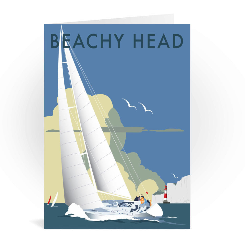 Sailing at Beachy Head Greeting Card 7x5