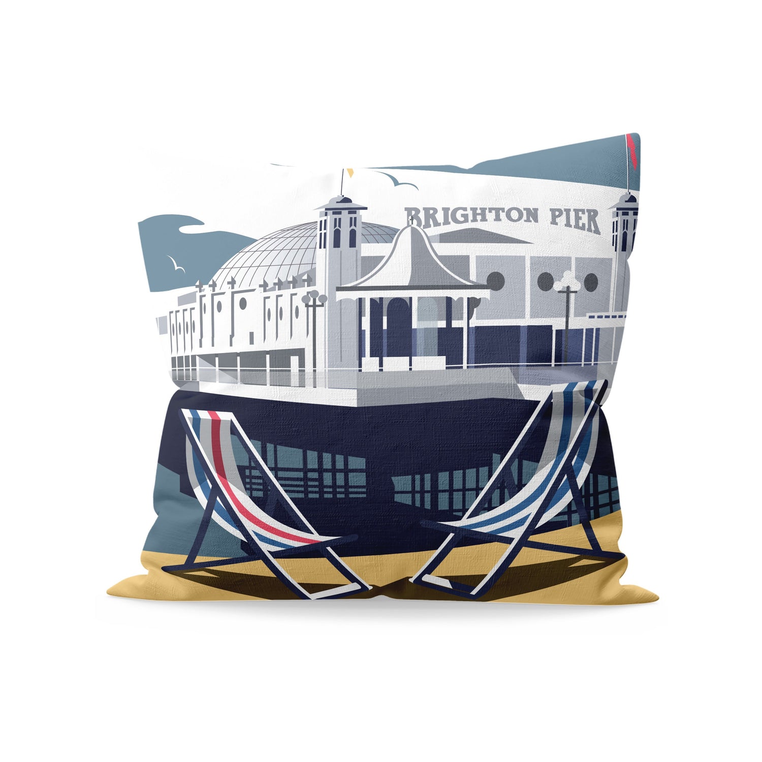Brighton Pier Fibre Filled Cushion