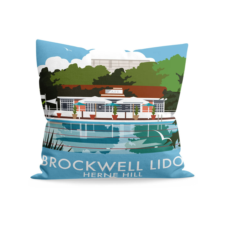 Brockwell Lido, Herne Hill, London Fibre Filled Cushion