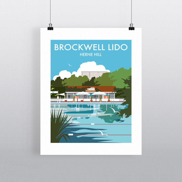 Brockwell Lido, Herne Hill, London Fine Art Print