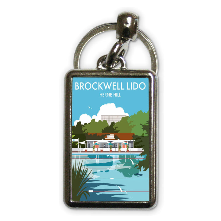 Brockwell Lido, Herne Hill, London Metal Keyring