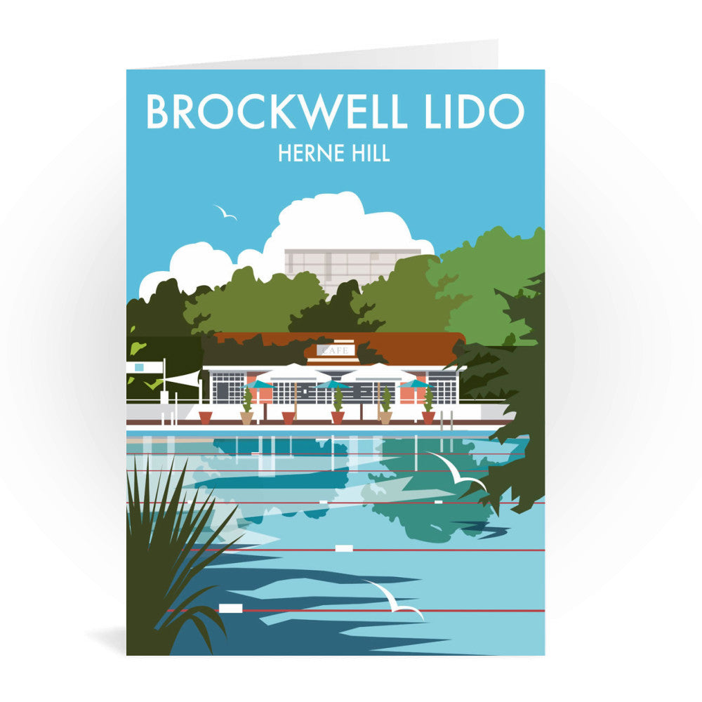 Brockwell Lido, Herne Hill, London Greeting Card 7x5
