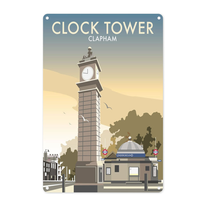 The Clock Tower, Clapham, London Metal Sign