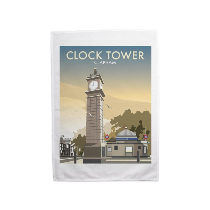 The Clock Tower, Clapham, London Tea Towel