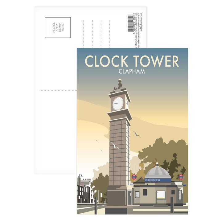 The Clock Tower, Clapham, London Postcard Pack