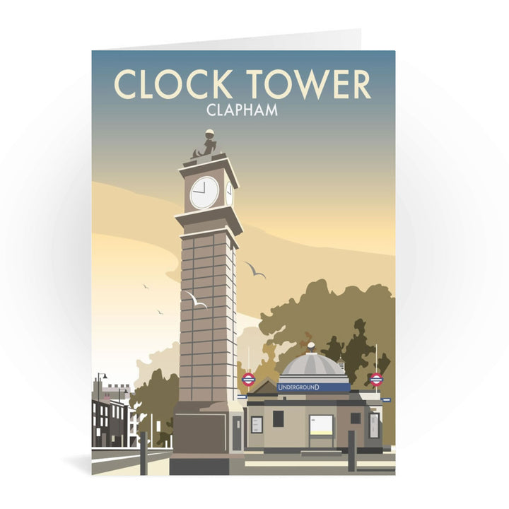 The Clock Tower, Clapham, London Greeting Card 7x5