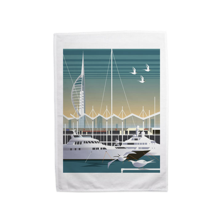 Gunwharf Quays, Portsmouth Tea Towel