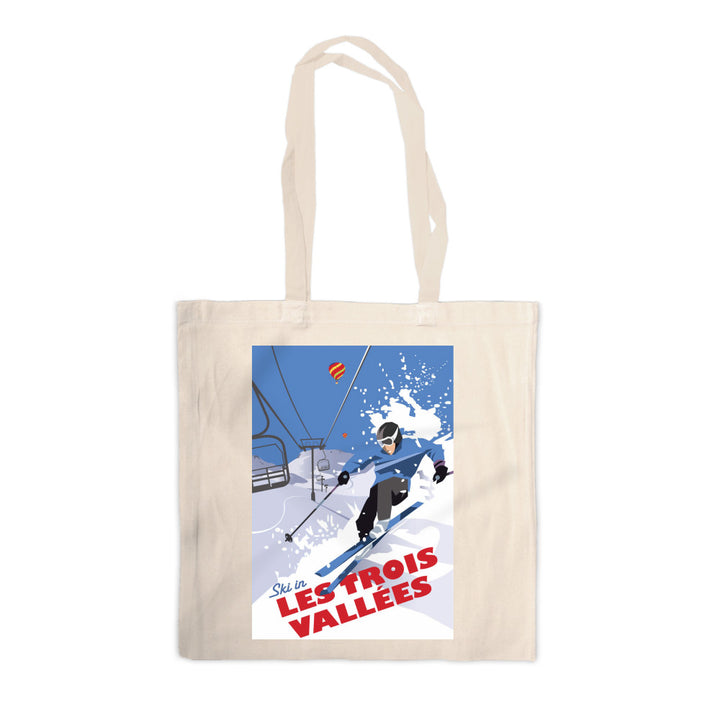 Ski in Les Trois Vallees Canvas Tote Bag