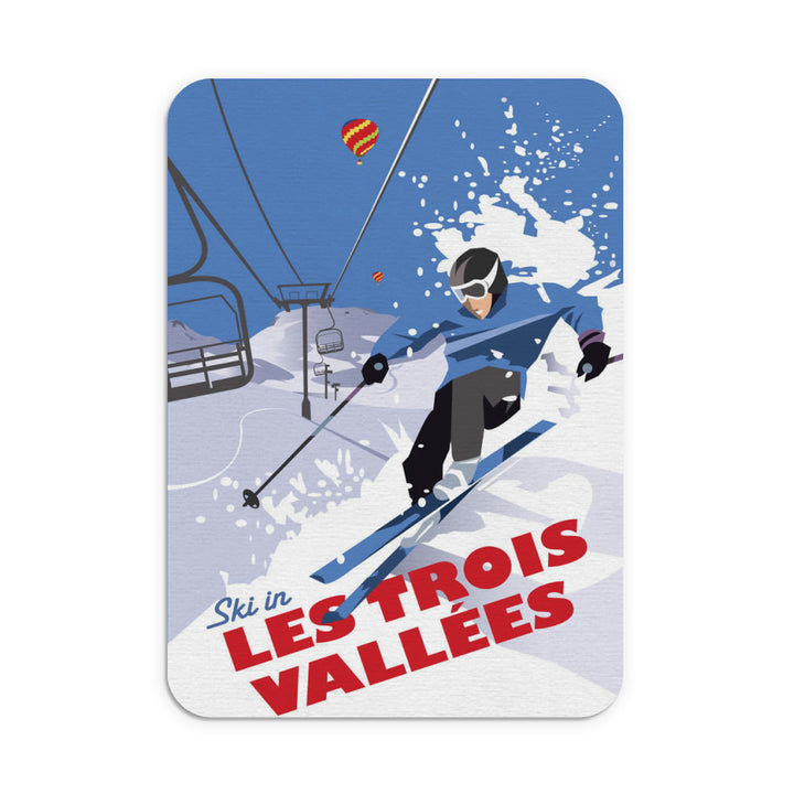 Ski in Les Trois Vallees Mouse Mat