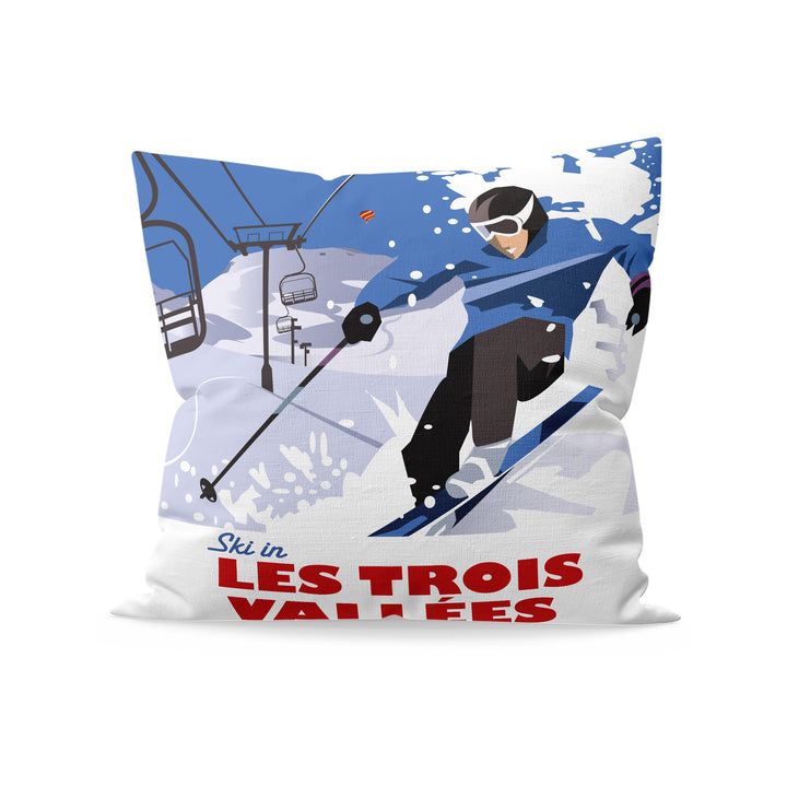 Ski in Les Trois Vallees Fibre Filled Cushion