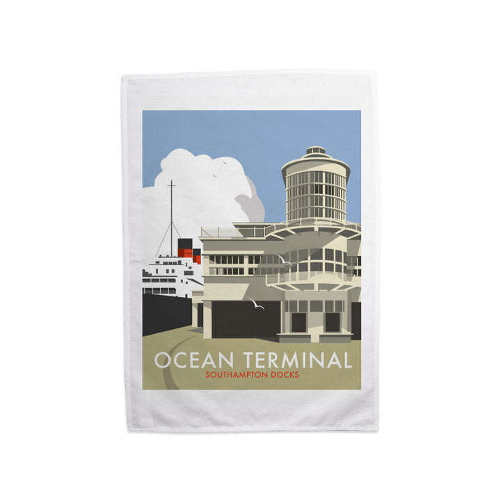 Ocean Terminal, Southampton Docks Tea Towel
