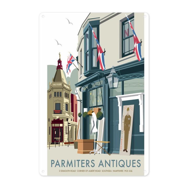 Parmiters Antiques, Southsea Metal Sign