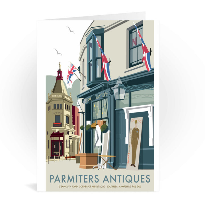 Parmiters Antiques, Southsea Greeting Card 7x5