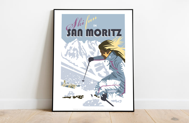 Ski Fun in San Moritz - Art Print