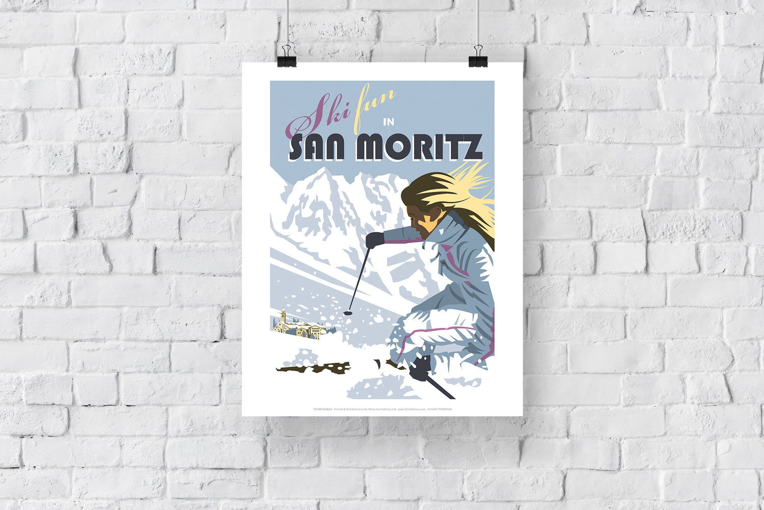 Ski Fun in San Moritz - Art Print