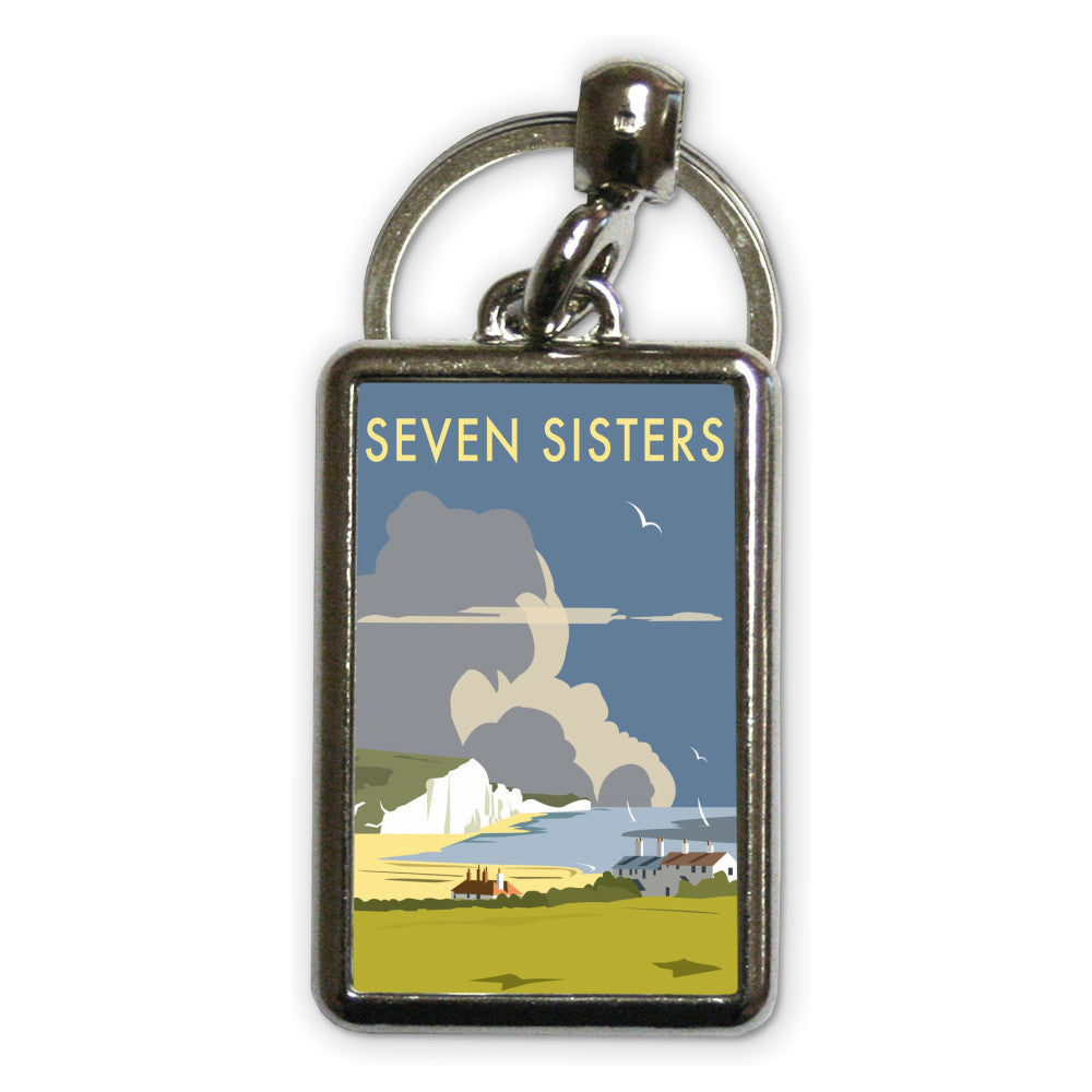 The Seven Sisters, South Downs Metal Keyring