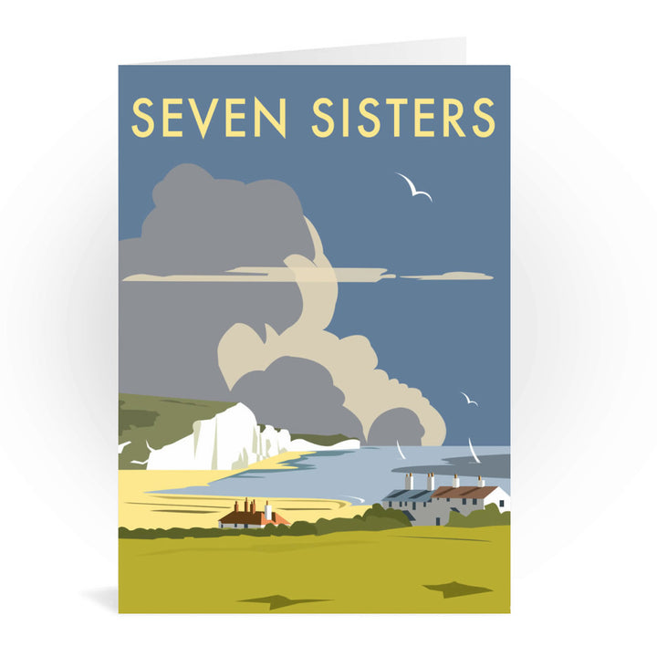 The Seven Sisters, South Downs Greeting Card 7x5