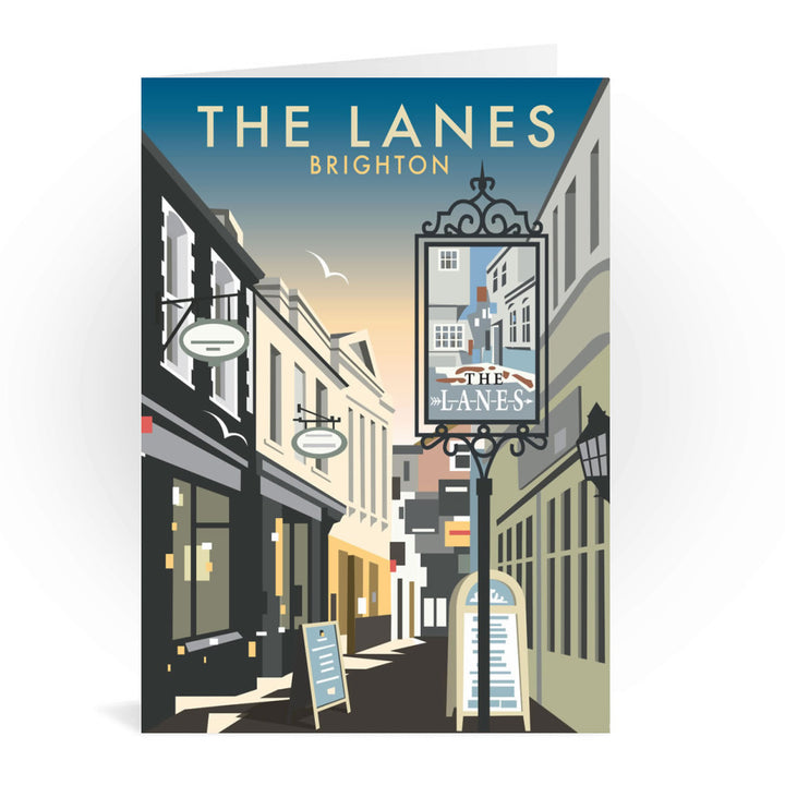 The Lanes, Brighton Greeting Card 7x5