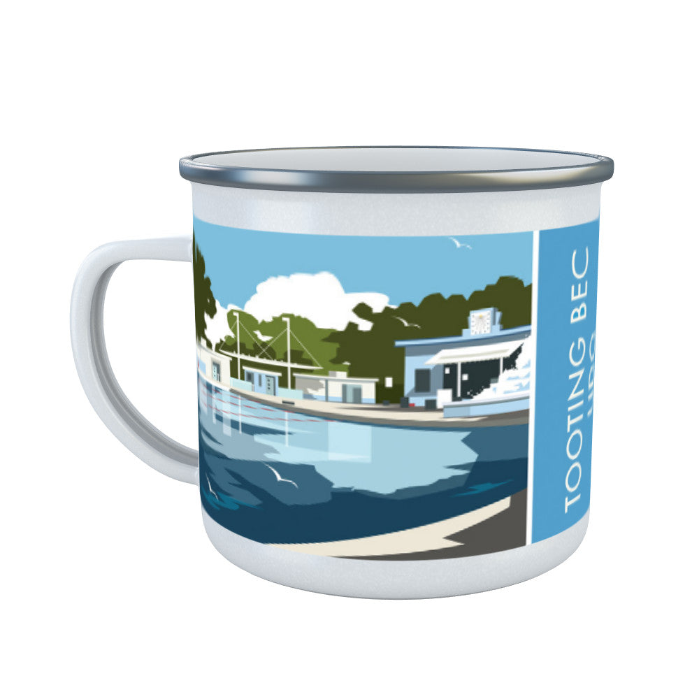 Tooting Bec Lido, London Enamel Mug