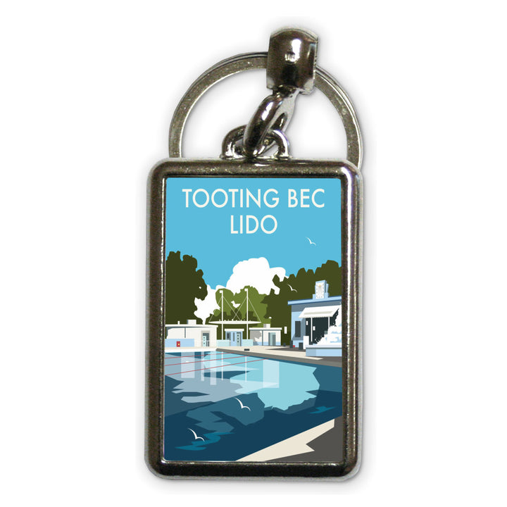 Tooting Bec Lido, London Metal Keyring