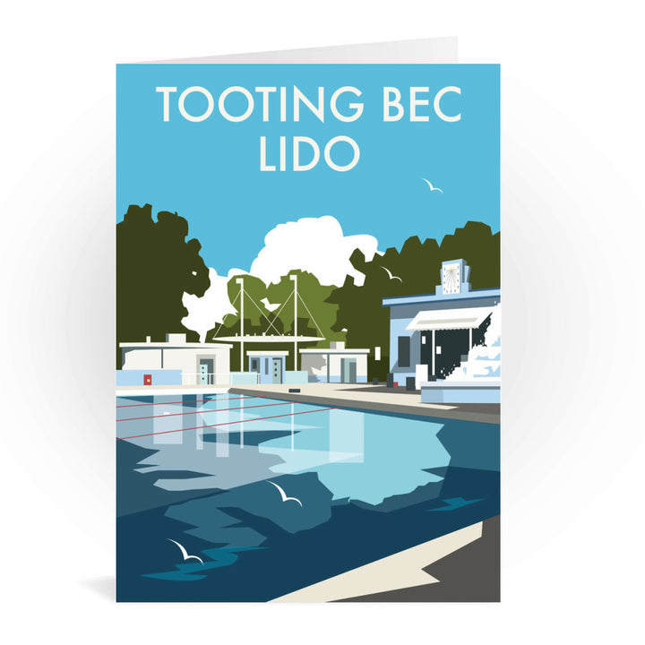 Tooting Bec Lido, London Greeting Card 7x5
