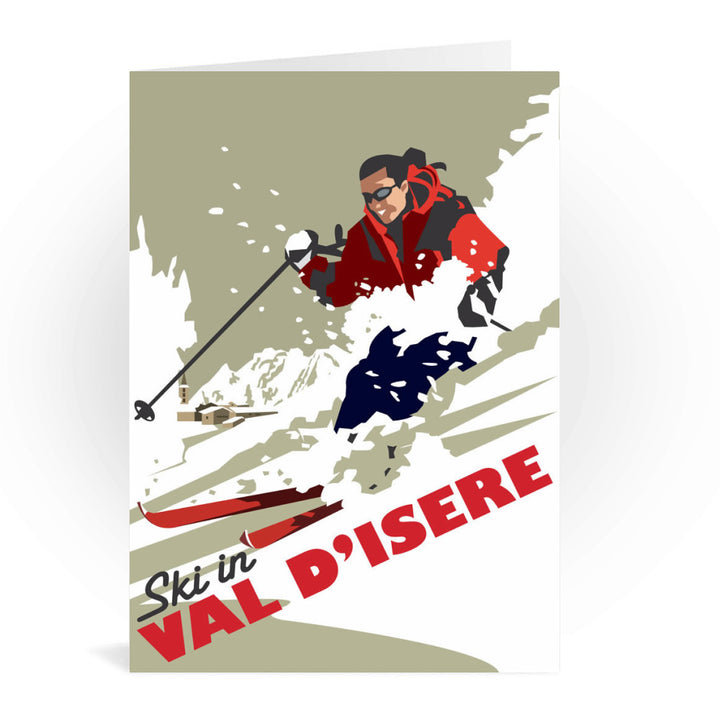 Ski in Val D'isere Greeting Card 7x5