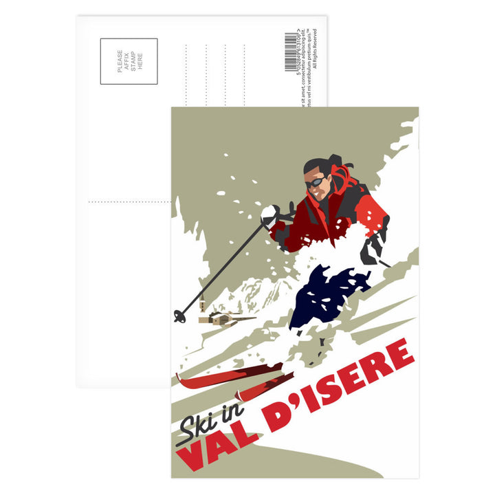 Ski in Val D'isere Postcard Pack