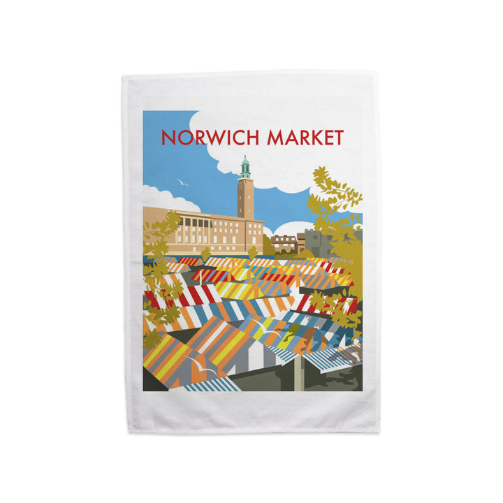Norwich Market, Norfolk Tea Towel