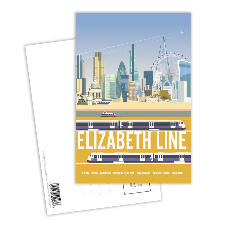 The Elizabeth Line Postcard Pack of 8