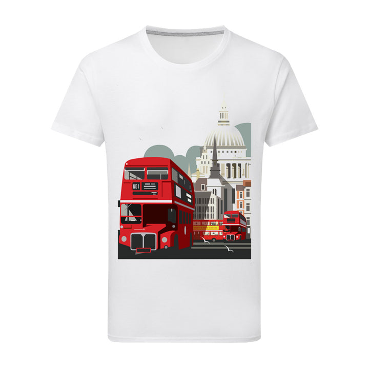 Red Double decker T-Shirt by Dave Thompson