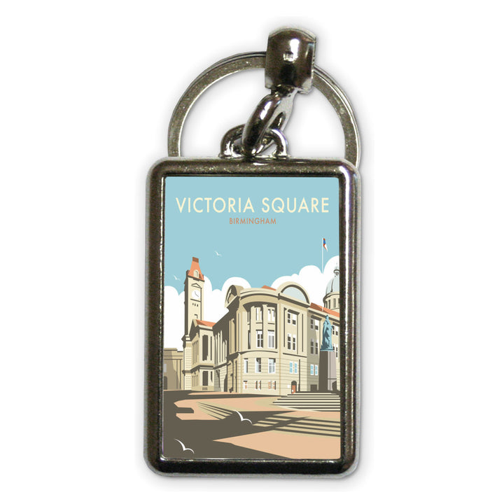 Victoria Square, Birmingham Metal Keyring