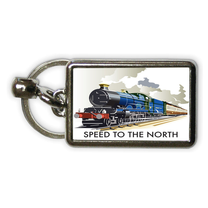 Speed to the North Metal Keyring