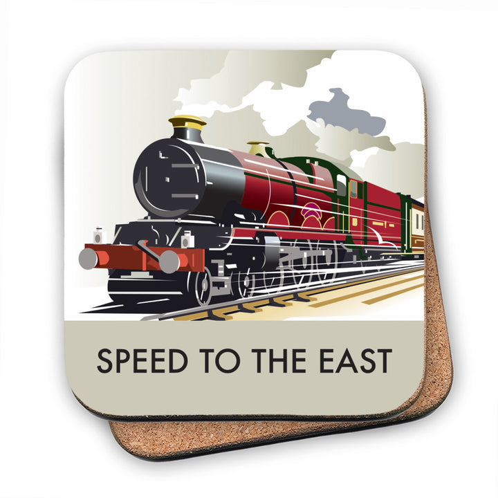 Speed to the East MDF Coaster